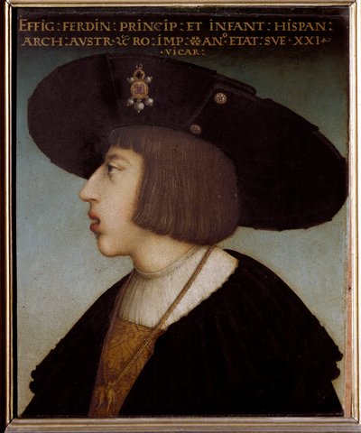 Portrait de Ferdinand Ier, empereur romain germanique et roi de Bohême et de Hongrie, âgé de 21 ans (portant le collier de l