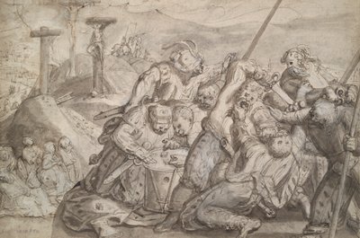 Soldats jouant aux dés pour la robe du Christ - Hans von Aachen