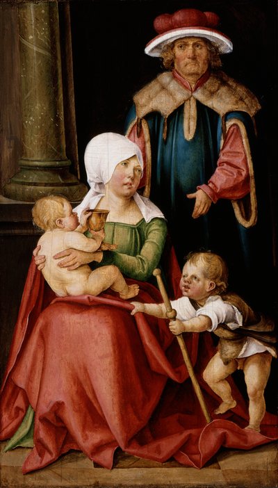 Marie Salomé et Zébédée avec leurs fils Jacques le Majeur et Jean l
