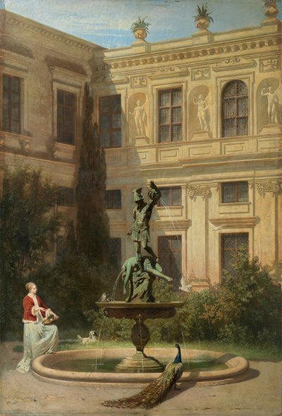 Allemand : Der Grottenhof in der Münchner Residenz Courtyard with the Grotto in the Munich Royal Residence - Hans von Marées