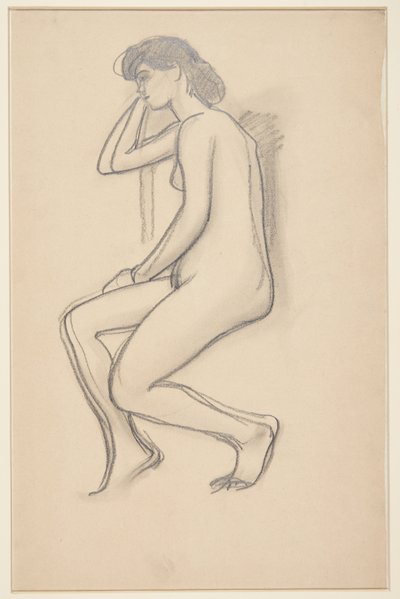 Modèle féminin assis, vu de côté - Harald Giersing