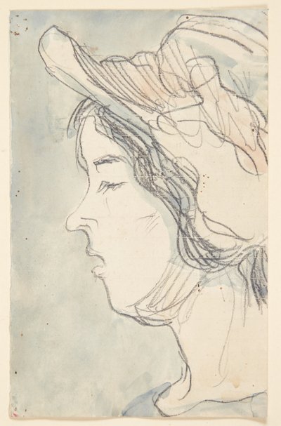 Jeune fille avec chapeau, profil à gauche - Harald Giersing