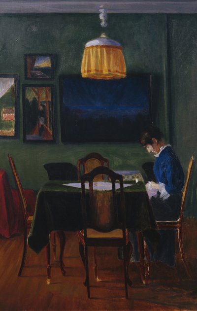 À la lumière de la lampe - Harald Oscar Sohlberg