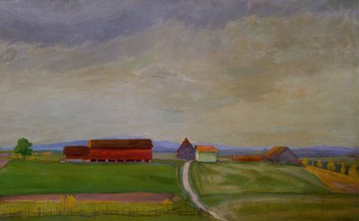 Paysage de champ avec ferme - Harald Oscar Sohlberg