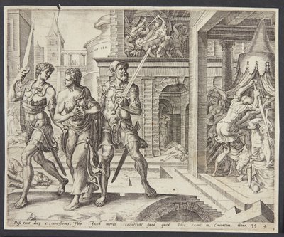 Dinah ramenée à la maison par Siméon et Lévi - Harmen Jansz. Muller