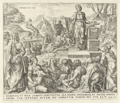 Homme ramassant du bois le jour du sabbat Souviens-toi du jour du sabbat Les dix commandements (titre de la série) - Harmen Jansz Muller