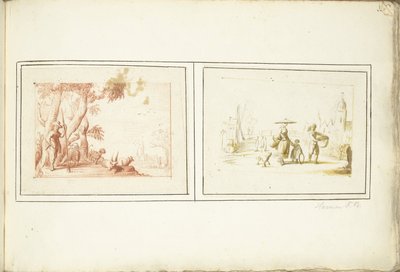 Berger avec son bétail et scène de rue - Harmen ter Borch (signed by artist)