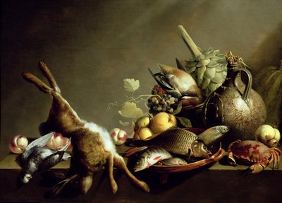 Nature morte avec une cruche en terre cuite et un lièvre - Harmen van Steenwyck