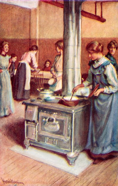 Un groupe de ménagères affairées, la cuisine du Hall d
