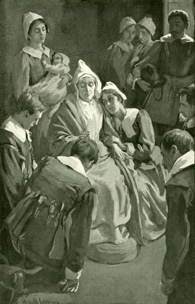 Christiana bénissant ses enfants - Harold Copping