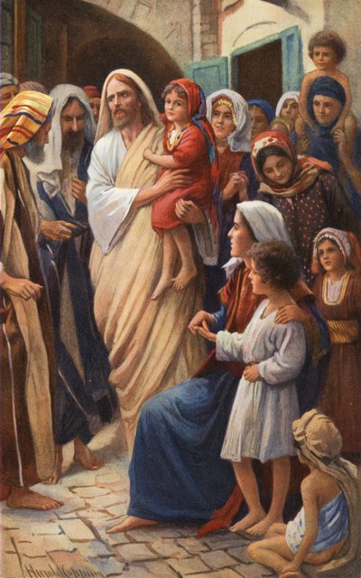 Jésus bénissant les petits enfants - Harold Copping