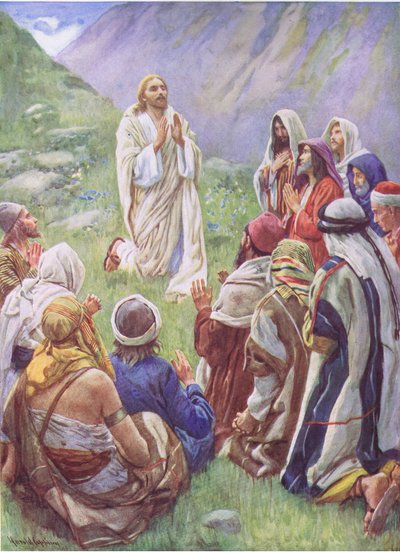 Seigneur, apprends-nous à prier, illustration de Pictures That Teach The Crown Series, 1920 - Harold Copping