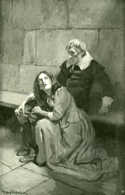 M. Désespoir et sa fille très effrayée - Harold Copping