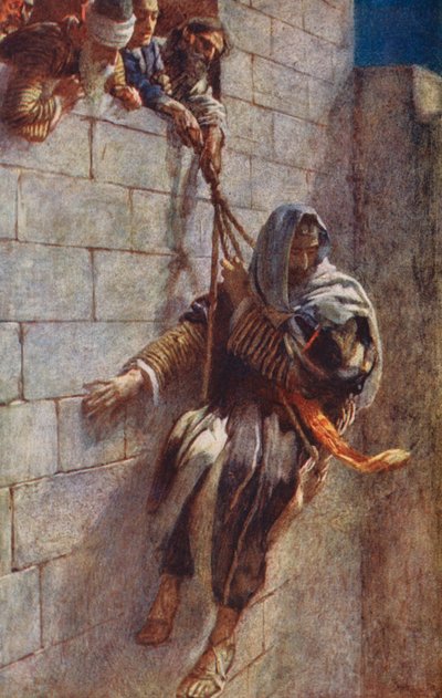 Nouveau Testament : La fuite de Saint Paul de Damas - Harold Copping