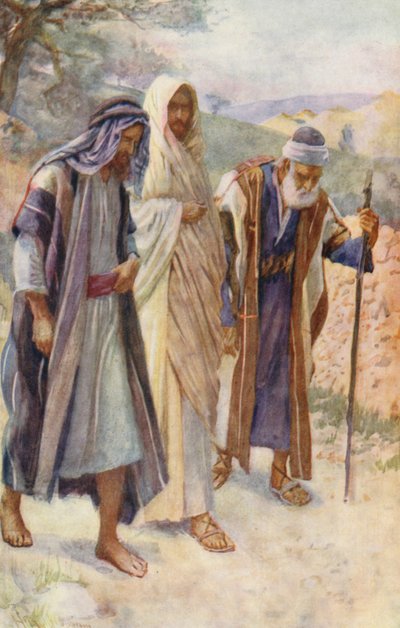 Nouveau Testament : La marche vers Emmaüs - Harold Copping