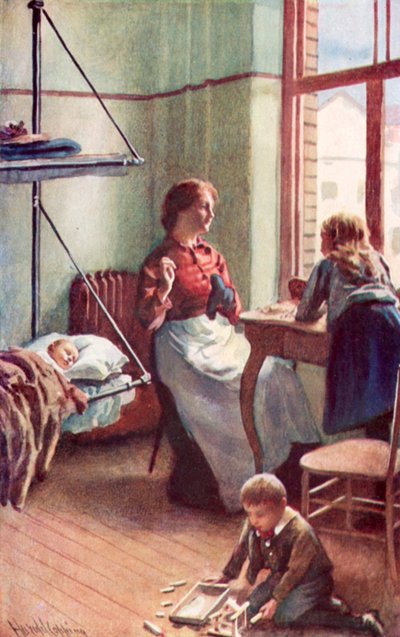 Les portes ouvertes nous donnaient des aperçus de sérénité domestique, un salon dans l
