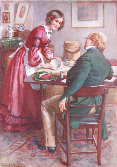 Ruth Pinch fait un pudding, illustration pour 
