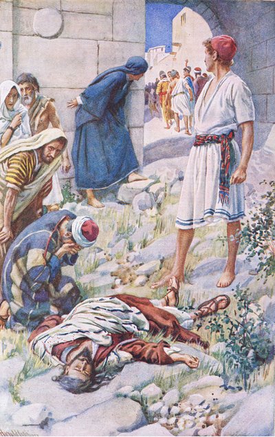 Saint Paul lapidé, illustration de Harold Copping Pictures: The Crown Series, vers 1920 - Harold Copping