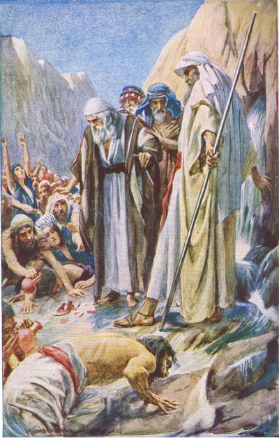 Le coup de la roche, illustration de Pictures That Teach The Crown Series, 1920 - Harold Copping