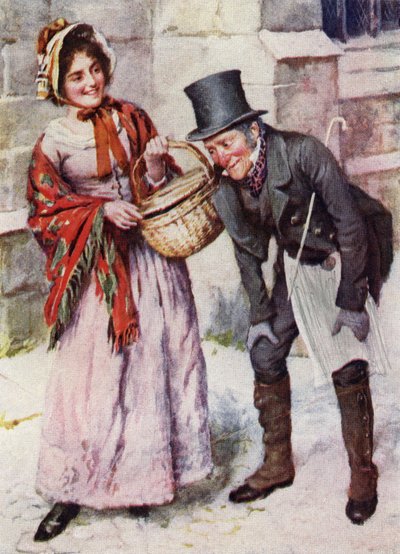 Trotty Veck et sa fille Meg de "Trotty Veck et Oliver Twist" - Harold Copping