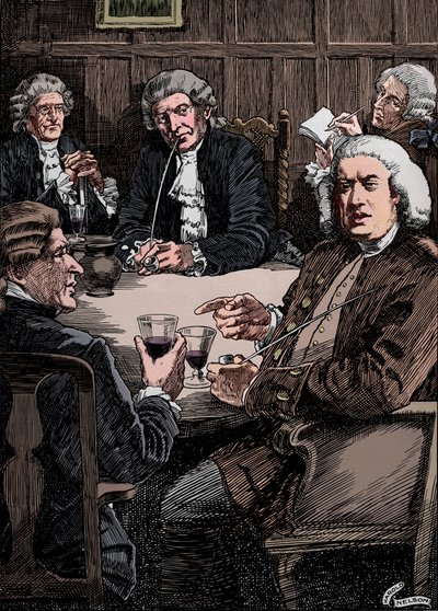 Dr. Johnson discutant avec ses amis - Harold Edward Hughes Nelson