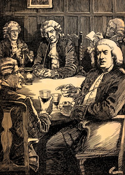 Dr. Johnson discutant avec ses amis, vers 1900, 1912 - Harold Edward Hughes Nelson
