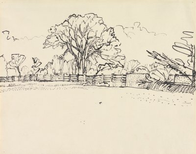 Paysage avec une clôture - Harold Gilman