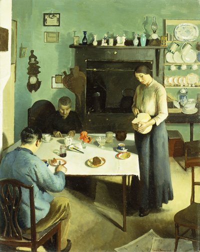 Un repas dans la cuisine - Harold Harvey
