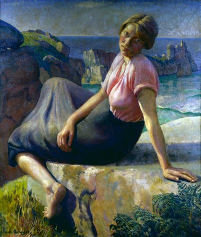Fille sur une falaise - Harold Harvey