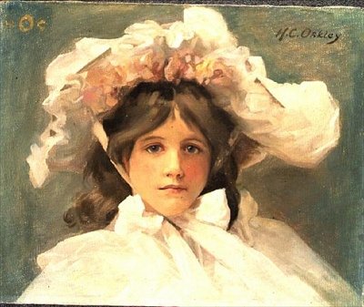 Fille avec un bonnet édouardien - Harold Oakley