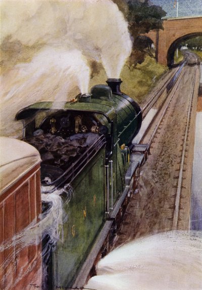 Locomotive à vapeur sur le Great Northern Railway prenant de l