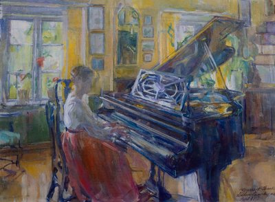 Musique, intérieur du presbytère de Loiten - Harriet Backer