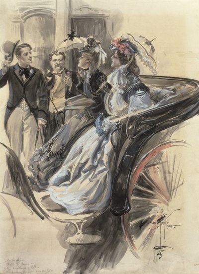 Promenade en calèche, 1904 - Harrison Fisher
