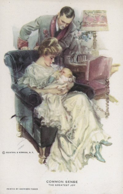 Le bon sens - la plus grande joie : couple avec leur bébé - Harrison Fisher