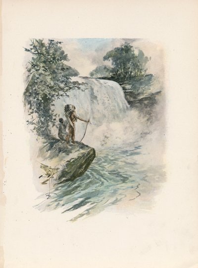 Le Chant de Hiawatha de Longfellow (lithographie couleur) - Harrison Fisher