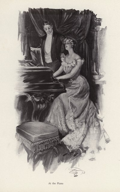 Femme chantant au piano - Harrison Fisher