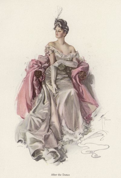 Femme portant une robe de soirée après la danse - Harrison Fisher