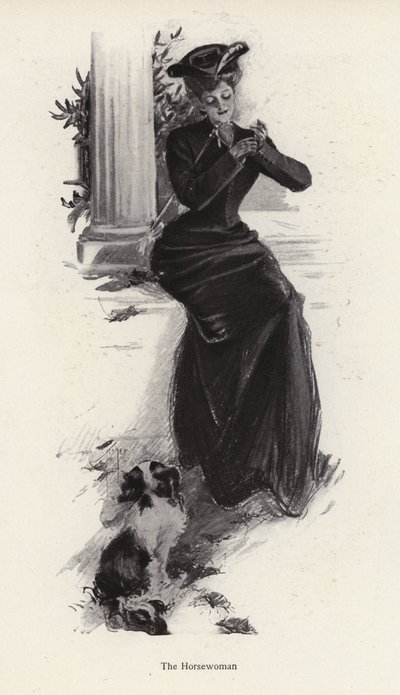 Jeune femme et son chien attendant pour faire de l