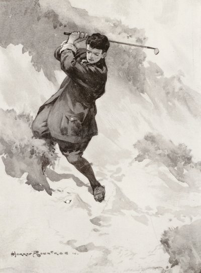 Terrains de golf : Sandwich, jouant sur le green depuis "Hadès" - Harry (1878 1950) Rountree