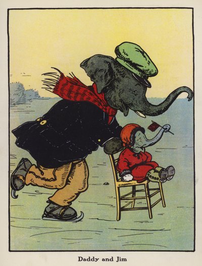 Papa et Jim (lithographie en couleur) - Harry B Neilson