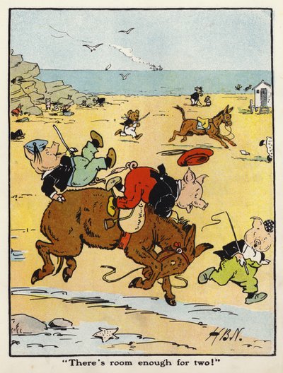 "Il y a assez de place pour deux !" (lithographie en couleur) - Harry B Neilson