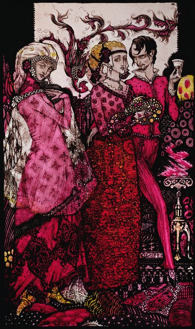 Bert le Bigfoot, chanté par Villon, illustration de Harry Clarke de 