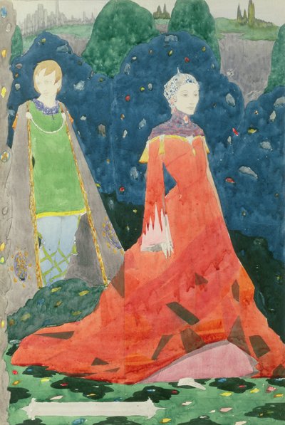 Conception pour la fenêtre de Genève montrant la Comtesse Cathleen - Harry Clarke