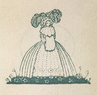 Illustration montrant une femme portant une grande robe - Harry Clarke