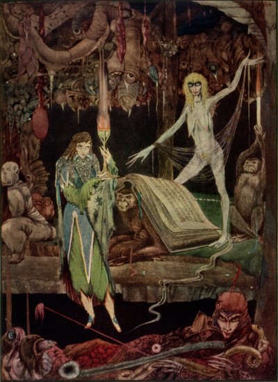 "Il me semble, un million de fous en chœur / délirent et ne se fatigueront jamais", illustration de Faust par Goethe, traduit par John Anster - Harry Clarke