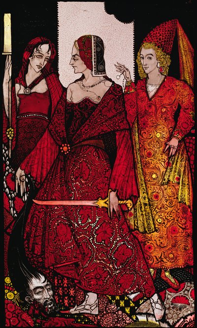 Reines qui coupent les porcs de Glanna... Illustration de Harry Clarke de 