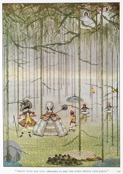 Riquet à la houppe lui apparut comme le plus beau prince sur Terre. Illustration pour l