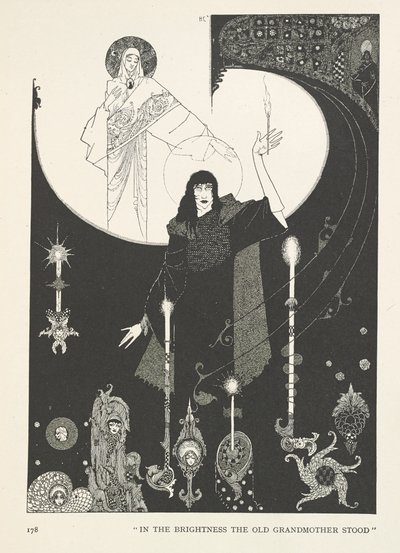 La Petite Fille aux Allumettes. Dans la lumière, la vieille grand-mère se tenait. - Harry Clarke