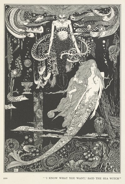 La Petite Sirène. "Je sais ce que tu veux," dit la Sorcière de la mer. - Harry Clarke