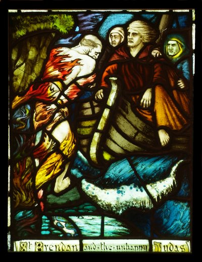 La Rencontre de Saint Brendan avec le malheureux Judas, 1911, vitrail par Harry Clarke (1889-1931) - Harry Clarke